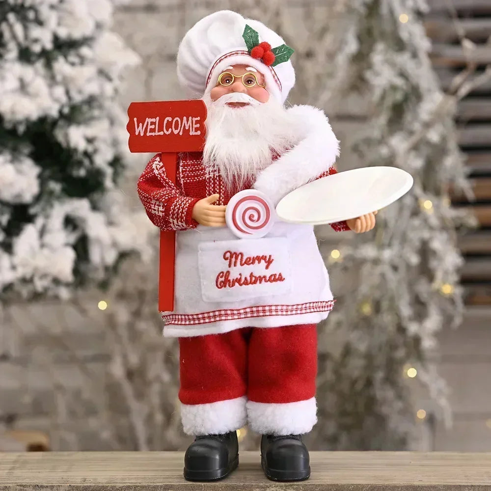 1~4PCS 2025 Christmas Decoration for Home Santa Claus Plush Doll 30cm Navidad Party Decor Xmas Ornaments New Year Gift Econic Blanks