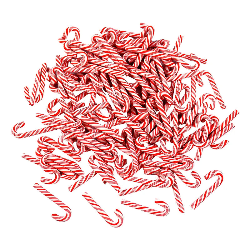 10/30/50Pcs Mini Candy Cane Christmas Decoration Red White Resin Candy DIY Crafts Xmas Pendant Navidad Home Decor 2025 New Year Econic Blanks