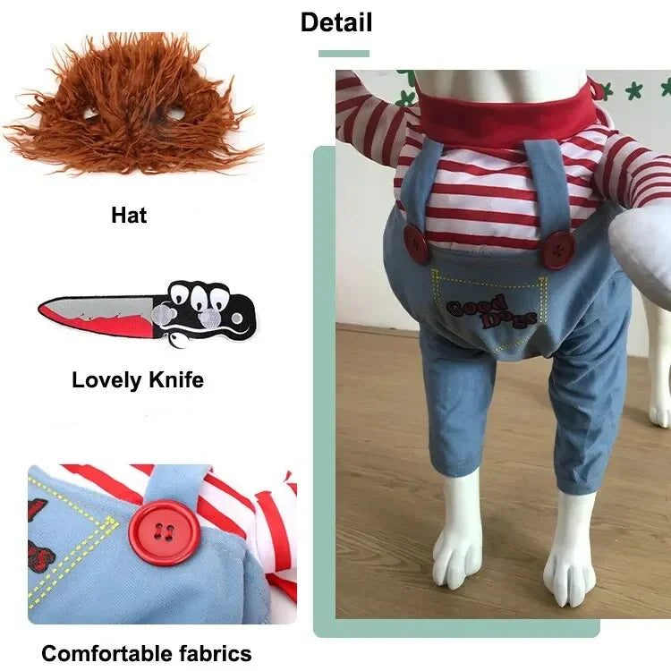 1PCS Halloween Dagger Pet Transformation Dress Festival Funny Knife Holding Dog Clothes Cat Standing Dress Pet Dress Up Econic Blanks
