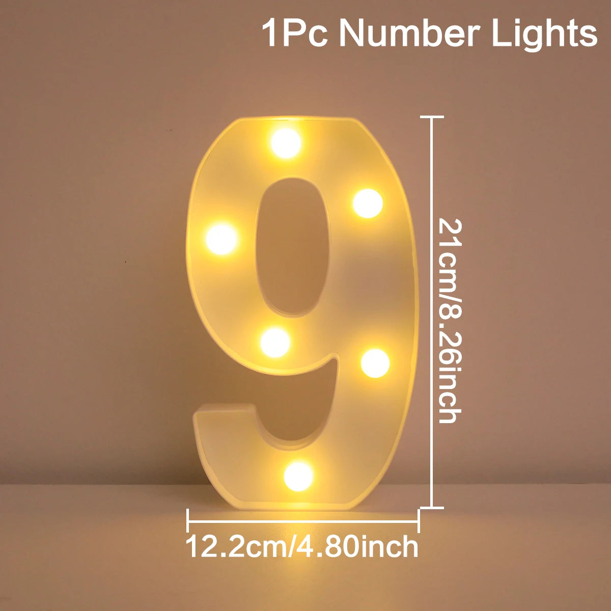 21cm Warm Light Up Mini Figure LED Night Lamp Number 0-9 Frame Digital Marquee Sign Wedding Birthday Christmas Decorations 2024 Econic Blanks
