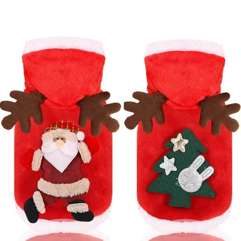 Dog Christmas Clothes Winter Warm Pet Clothes for Small Medium Dogs Elk Santa Claus Dog Cats Coat Hoodies Christmas Dogs Costume Econic Blanks