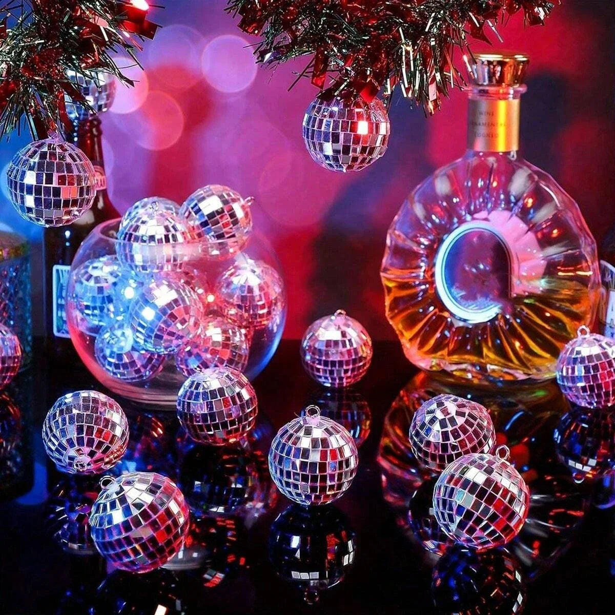 10pc Mini Mirror Disco Ball Stage Light Reflective Rotating Bright Silver Glass Ball Christmas Birthday Wedding Party Cake Decor Econic Blanks