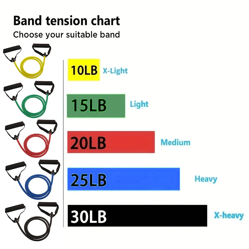 Resistance Bands With Handles, Exercise Bands, Workout Bands With Handles For Men Women, Strength Training Equipment At Home Econic Blanks