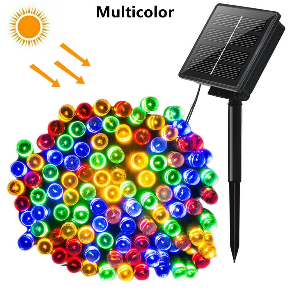 23-99ft LED Solar Light 50-300 Lights Outdoor Waterproof Fairy Garland Lights Christmas Party Halloween Decorations Solar Lights Econic Blanks