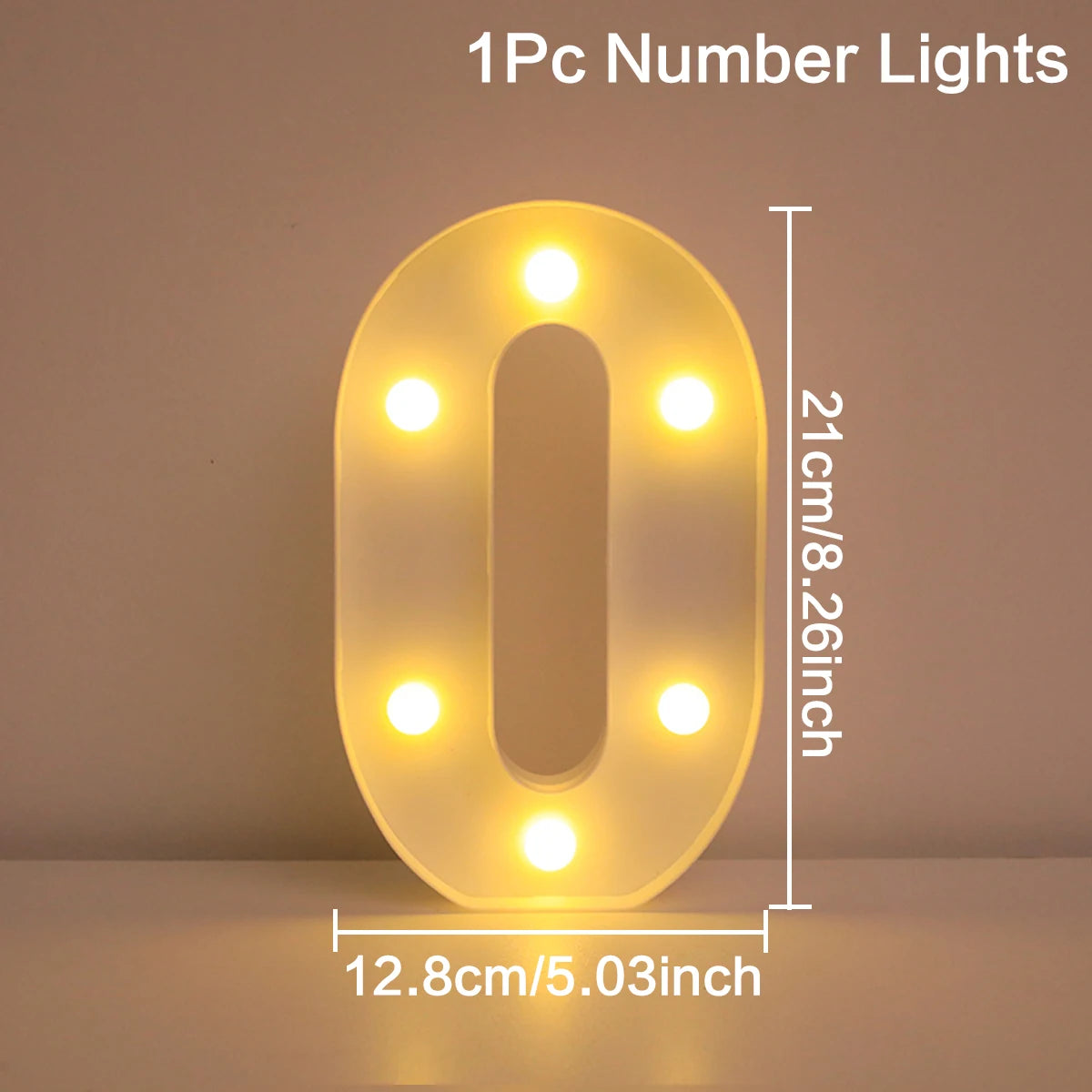 21cm Warm Light Up Mini Figure LED Night Lamp Number 0-9 Frame Digital Marquee Sign Wedding Birthday Christmas Decorations 2024 Econic Blanks