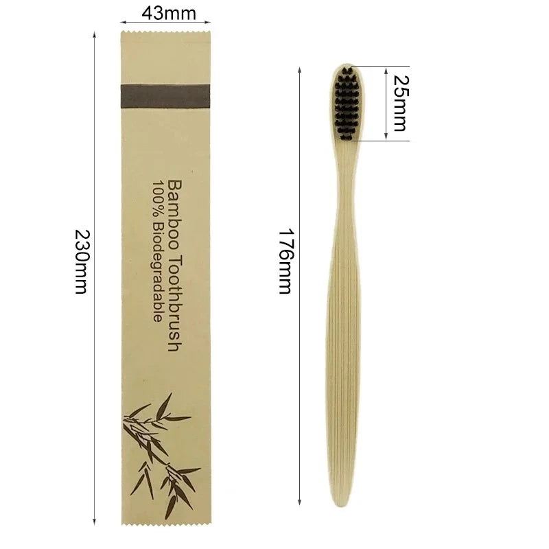 Natural Colorful Toothbrush Eco Soft Bristle Bamboo Toothbrush Bamboo Charcoal Vegan Tooth Dental Oral Care Plastic Free 10Pcs Econic Blanks