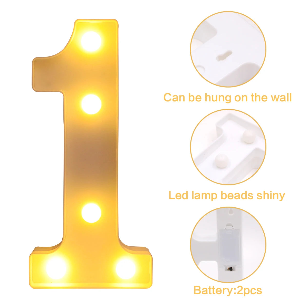 21cm Warm Light Up Mini Figure LED Night Lamp Number 0-9 Frame Digital Marquee Sign Wedding Birthday Christmas Decorations 2024 Econic Blanks