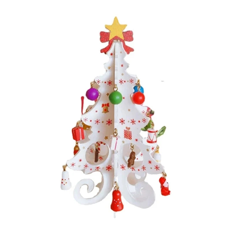 Christmas Tree Children's Handmade DIY Stereo Wooden Christmas Tree Scene Layout Christmas Decorations Ornaments Hot Econic Blanks