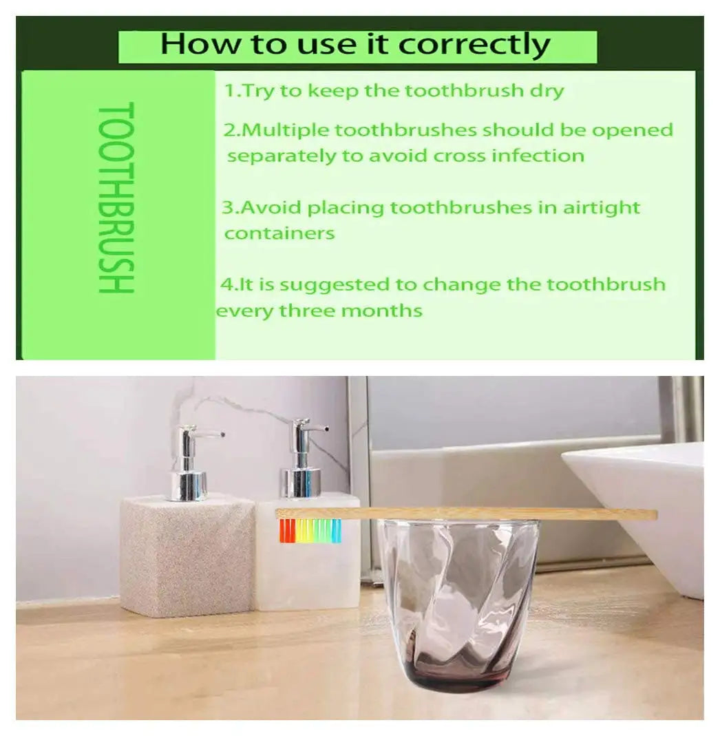 Natural Colorful Toothbrush Eco Soft Bristle Bamboo Toothbrush Bamboo Charcoal Vegan Tooth Dental Oral Care Plastic Free 10Pcs Econic Blanks