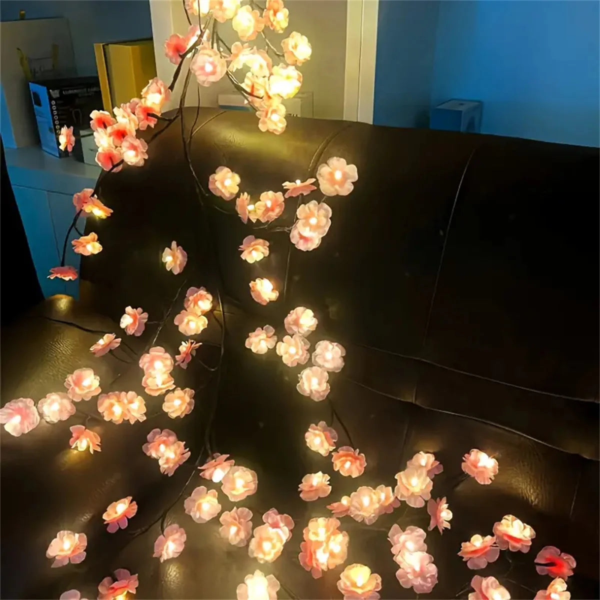 Cherry Blossom 96 Led USB Tree Branch Rattan Lights 8 Modes Colorful String Lamp Valentine Christmas Wedding Bedroom Decoration Econic Blanks