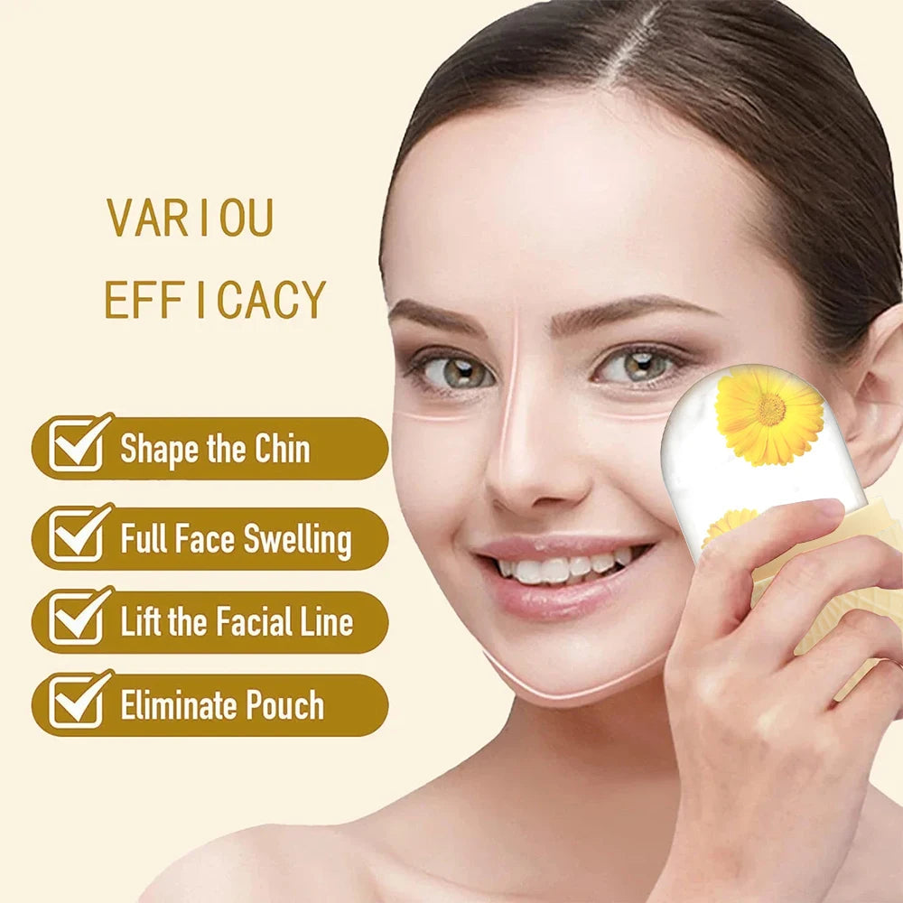 Ice Roller for Face and Eyes Silicone Ice Mold, Cooling and Firming Facial Skin Ice Roller Leak-proof Reusable Facial Care Tool Econic Blanks