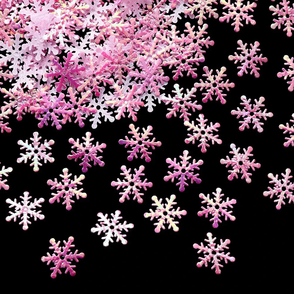 300pcs 2cm Christmas Snowflakes Confetti Xmas Tree Ornaments Christmas Decorations for Home Winter Party Cake Decor Supplies Econic Blanks
