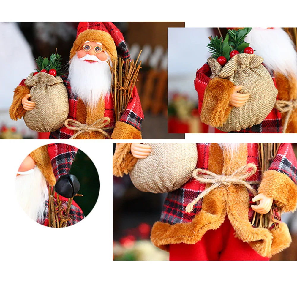 1~4PCS 2025 Christmas Decoration for Home Santa Claus Plush Doll 30cm Navidad Party Decor Xmas Ornaments New Year Gift Econic Blanks