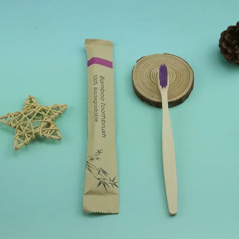 Natural Colorful Toothbrush Eco Soft Bristle Bamboo Toothbrush Bamboo Charcoal Vegan Tooth Dental Oral Care Plastic Free 10Pcs Econic Blanks