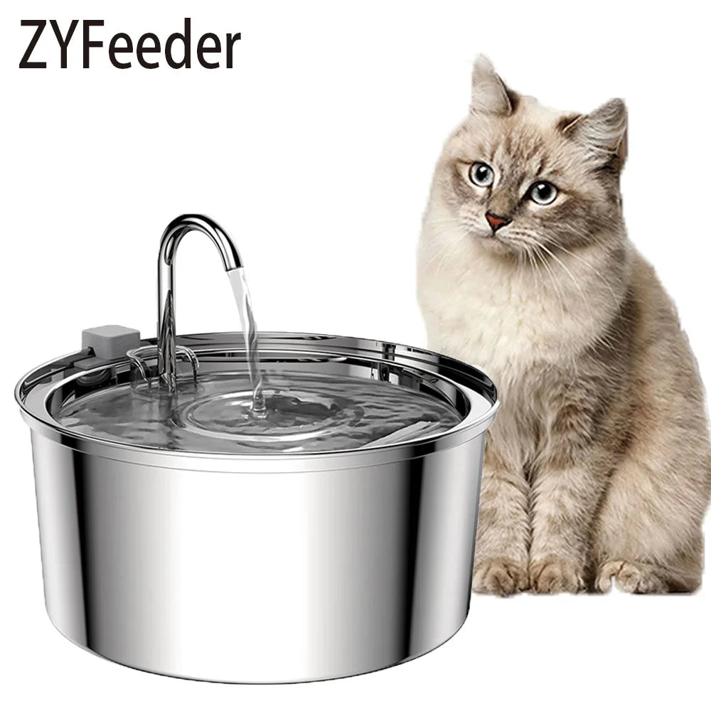 Stainless Steel Pet Water Feeder Cat Automatic Water Fountain USB Electric Mute for Cat Dog Filter Fountain Smart Drinking Bowl Econic Blanks