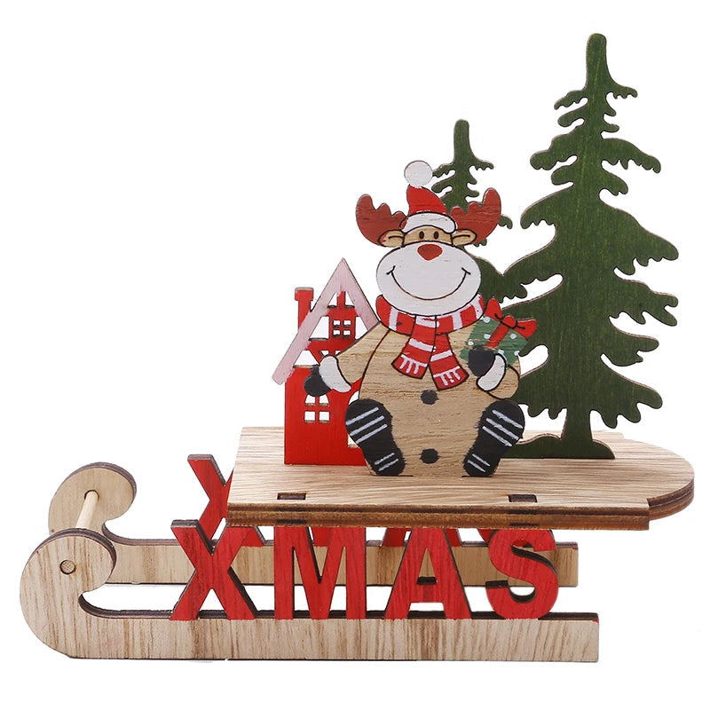 Christmas Tree Children's Handmade DIY Stereo Wooden Christmas Tree Scene Layout Christmas Decorations Ornaments Hot Econic Blanks