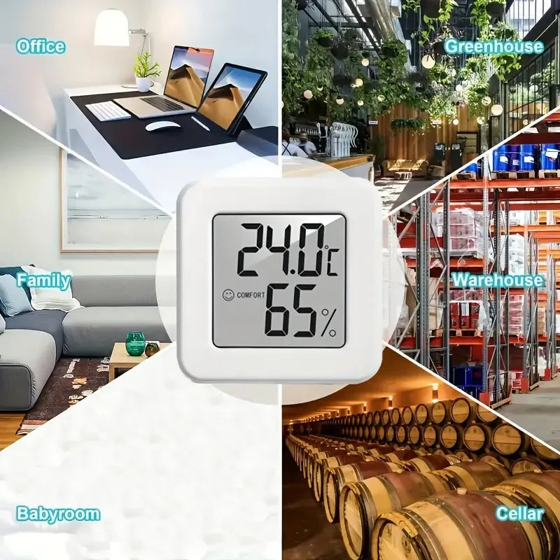 Indoor Mini Temperature and Humidity Meter, Bedroom Temperature Meter, Portable Electronic Digital Display, Humidity and Tempera Econic Blanks
