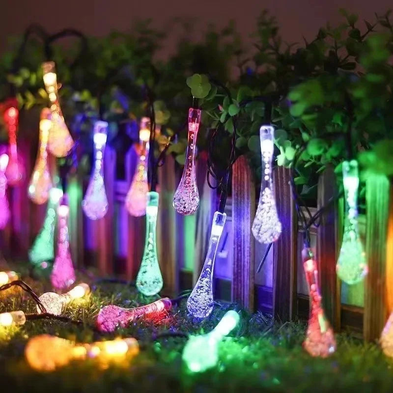 Solar Water Drop Lights 20/30/100LEDs Waterproof Outdoor Fairy String Light for Garden Courtyard Christmas Wedding Party Decor Econic Blanks