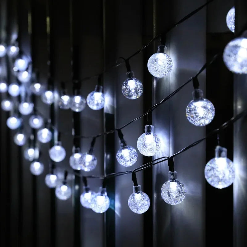 2024 New Solar Crystal Globe LED String Lights LED Solar Outdoor Light IP65 Fairy Light Christmas Garland for Garden Party Decor Econic Blanks