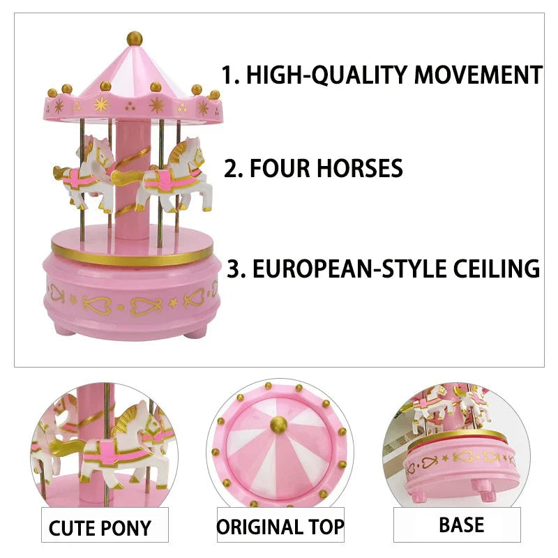 Carousel Music Box, Children's Music Box, Creative Toys, Cake Baking Decoration, Christmas Decoration, Birthday Gift Econic Blanks