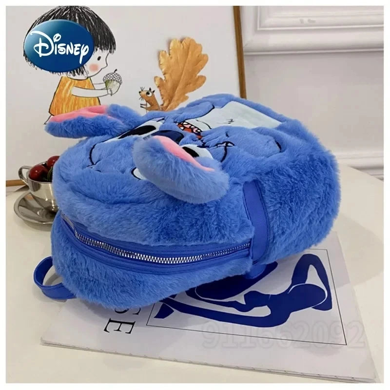 New Disney Plush Backpack Ins Japanese Blue Stitch Funny Cartoon Large-Capacity Student Backpack Kindergarten Bag Child Gift Econic Blanks