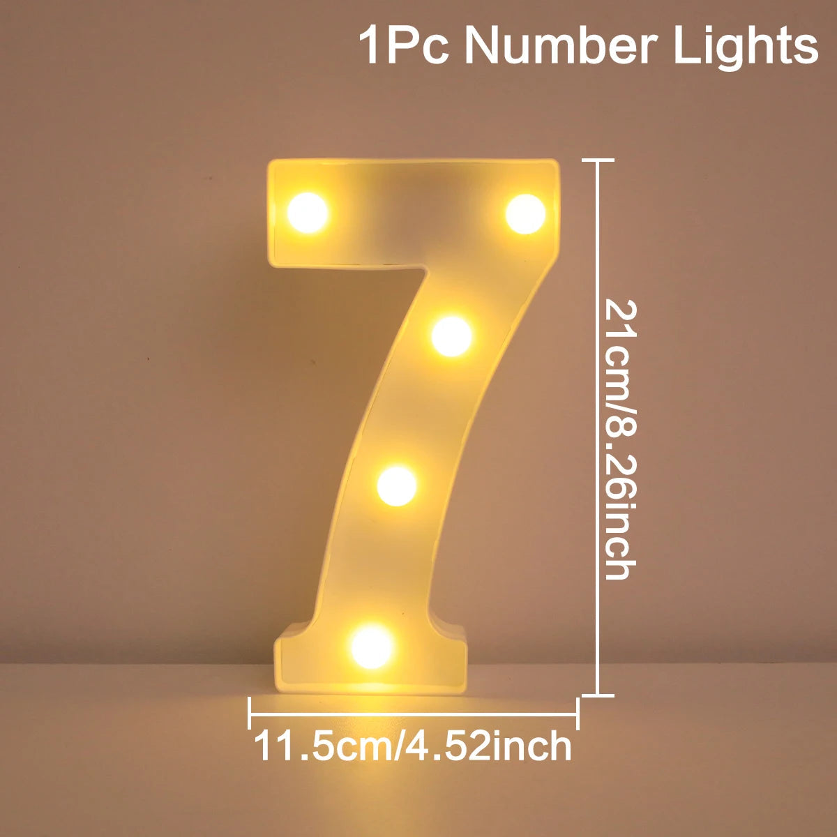 21cm Warm Light Up Mini Figure LED Night Lamp Number 0-9 Frame Digital Marquee Sign Wedding Birthday Christmas Decorations 2024 Econic Blanks