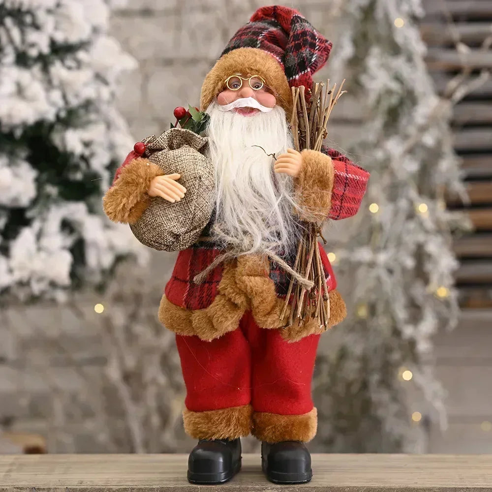 1~4PCS 2025 Christmas Decoration for Home Santa Claus Plush Doll 30cm Navidad Party Decor Xmas Ornaments New Year Gift Econic Blanks