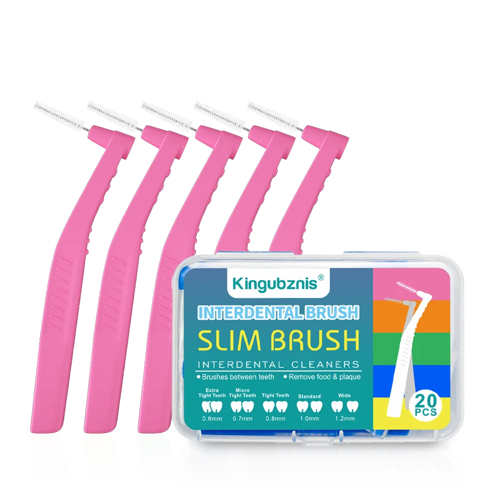 Kingubznis 20pcs  Interdental Brush For Dental Orthodontics Clean Between Teeth Cleaning Tools Soft Mini Brush With Dust Cover Econic Blanks