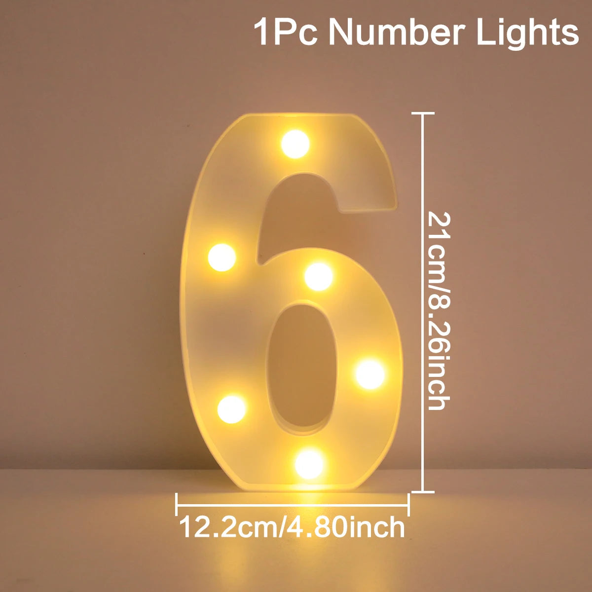 21cm Warm Light Up Mini Figure LED Night Lamp Number 0-9 Frame Digital Marquee Sign Wedding Birthday Christmas Decorations 2024 Econic Blanks