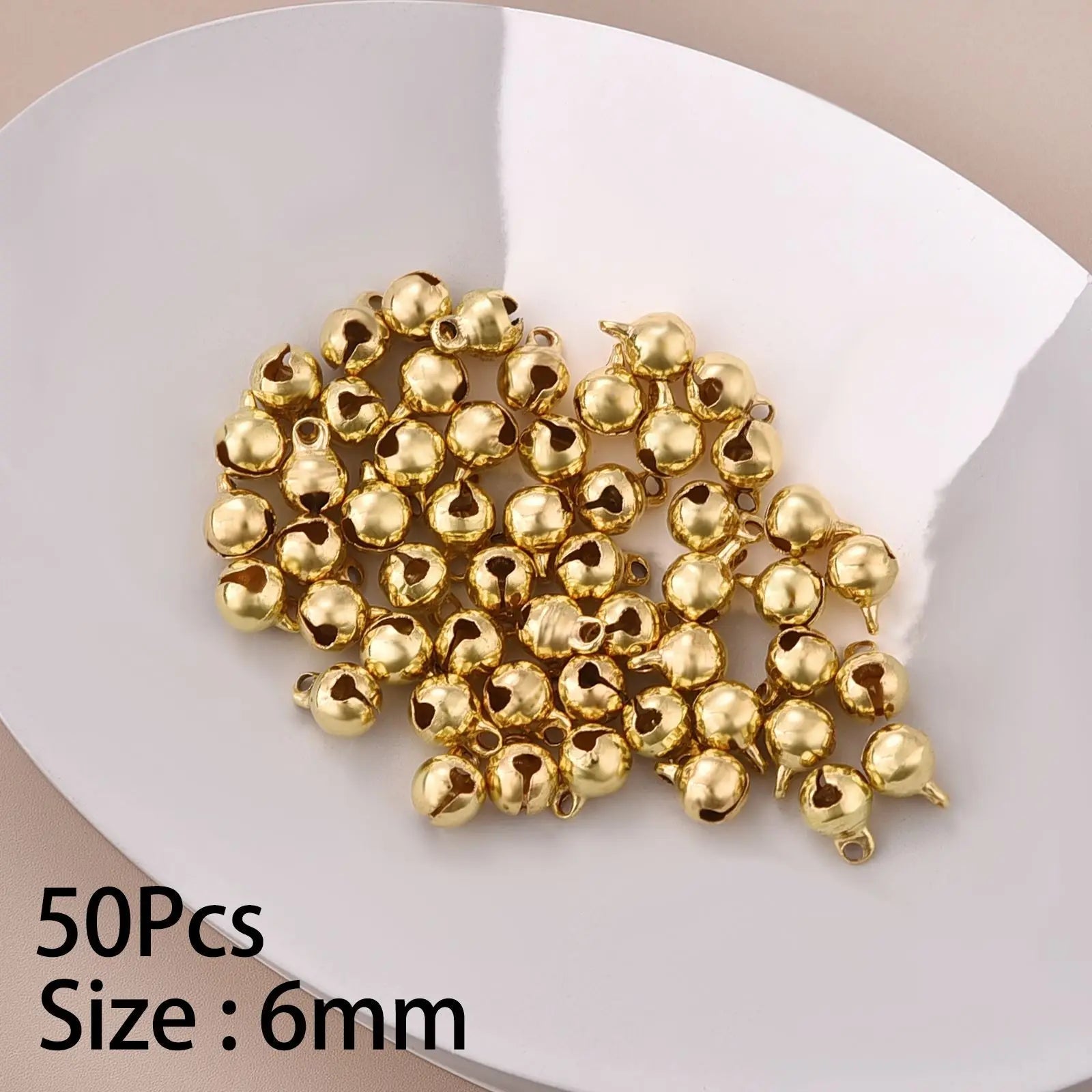 50Pcs 6mm Mini Aluminum Gold Colorful Jingle Pendant Tiny Brass Bells For Dog Christmas Tree Decoration/DIY Crafts Accessories Econic Blanks