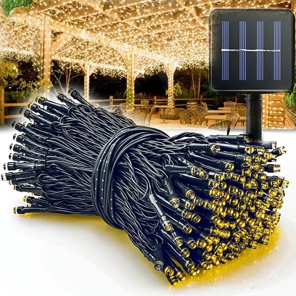 23-99ft LED Solar Light 50-300 Lights Outdoor Waterproof Fairy Garland Lights Christmas Party Halloween Decorations Solar Lights Econic Blanks