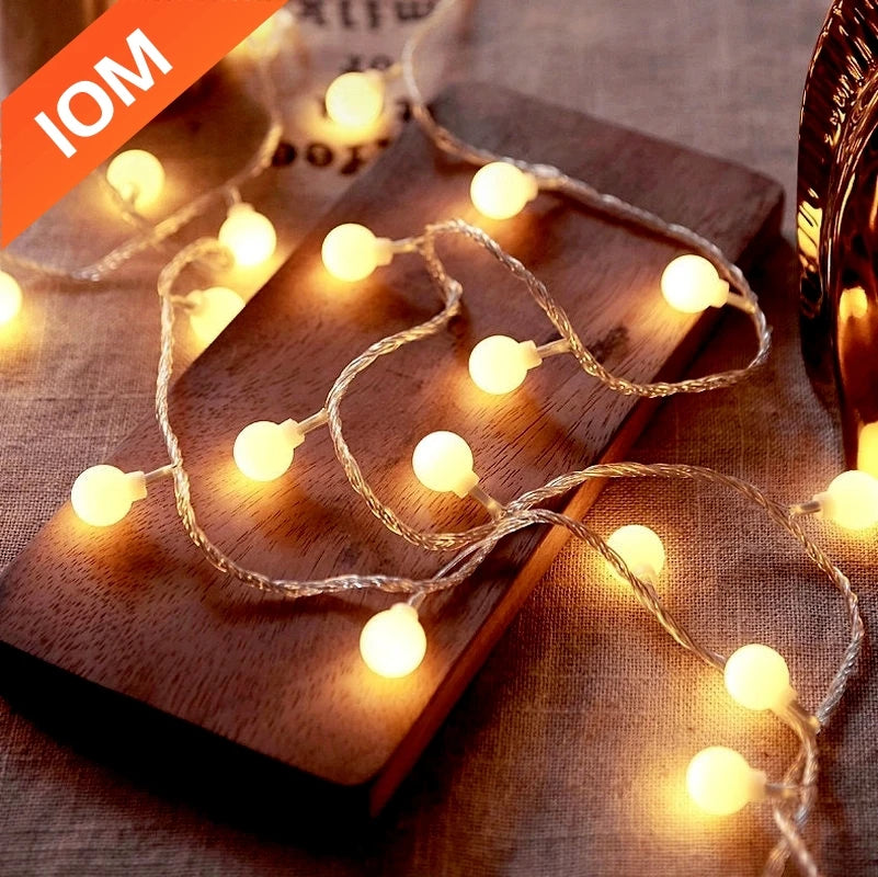 10M USB/Battery Power Ball LED String Lights Garland Lights  Outdoor  Lamp Wedding Garden Fairy Lights Christmas Decoration Econic Blanks