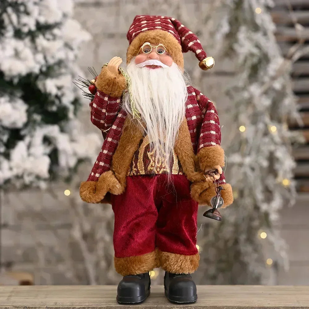 1~4PCS 2025 Christmas Decoration for Home Santa Claus Plush Doll 30cm Navidad Party Decor Xmas Ornaments New Year Gift Econic Blanks