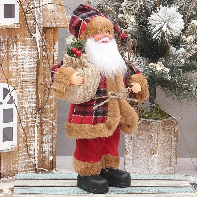 1~4PCS 2025 Christmas Decoration for Home Santa Claus Plush Doll 30cm Navidad Party Decor Xmas Ornaments New Year Gift Econic Blanks
